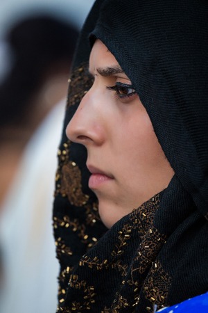 SILVES, PORTUGAL - August 13th, 2017 : Medieval costume character in Medieval fair event.のeditorial素材