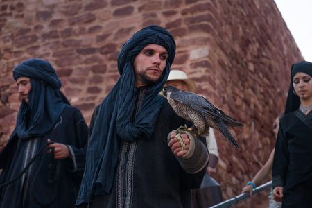 SILVES, PORTUGAL - August 13th, 2017 : Medieval costume characters in Medieval fair event.のeditorial素材