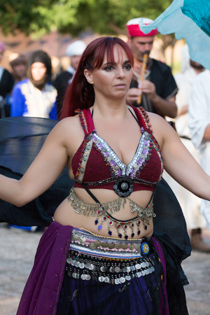 SILVES, PORTUGAL - August 13th, 2017 : Medieval costume characters in Medieval fair event.のeditorial素材