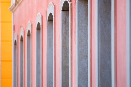 Close up view of Portuguese architecture detail from the buildings.の写真素材