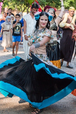 SILVES, PORTUGAL - August 13th, 2017 : Medieval costume characters in Medieval fair event.のeditorial素材