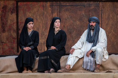 SILVES, PORTUGAL - August 13th, 2017 :Medieval costume characters in Medieval fair event.のeditorial素材