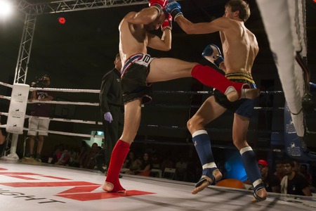 OURIQUE, PORTUGAL - 9th september, 2017 - DFC Championship of kickboxing sports event held on ourique city, Portugal.のeditorial素材