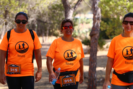FARO, PORTUGAL - 24th September 2017: Runners in a forest trail performing on a 25km run.のeditorial素材