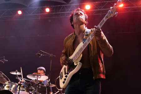 FARO, PORTUGAL: 1st SEPTEMBER, 2017 - Music band, Black Mamba, performs on Festival F, a big...