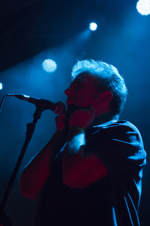 FARO, PORTUGAL: 1st SEPTEMBER, 2017 - Music band, Mao Morta, performs on Festival F, a big festival on the city of Faro, Portugal.のeditorial素材