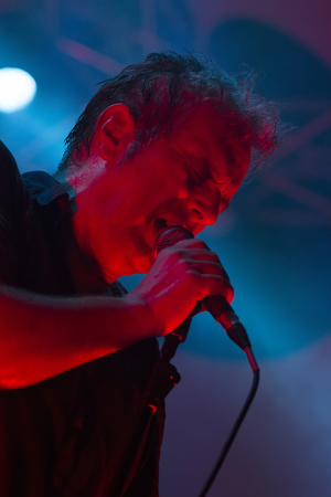 FARO, PORTUGAL: 1st SEPTEMBER, 2017 - Music band, Mao Morta, performs on Festival F, a big festival on the city of Faro, Portugal.のeditorial素材