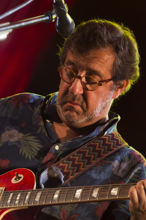 FARO, PORTUGAL: 1st SEPTEMBER, 2017 - Music band, Rui Veloso, performs on Festival F, a big festival on the city of Faro, Portugal.のeditorial素材