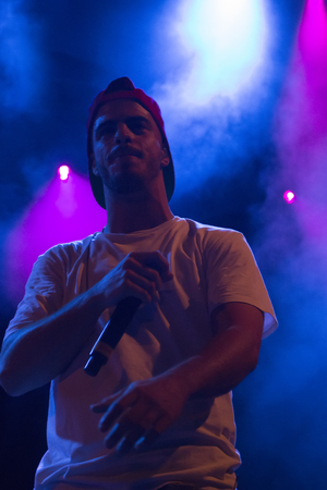 FARO, PORTUGAL: 3rd SEPTEMBER, 2017 - Music band, Dillaz, performs on Festival F, a big festival on...