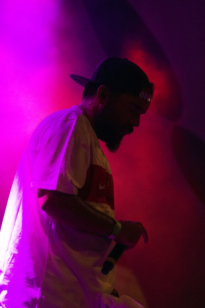 FARO, PORTUGAL: 3rd SEPTEMBER, 2017 - Music band, Dillaz, performs on Festival F, a big festival on the city of Faro, Portugal.のeditorial素材