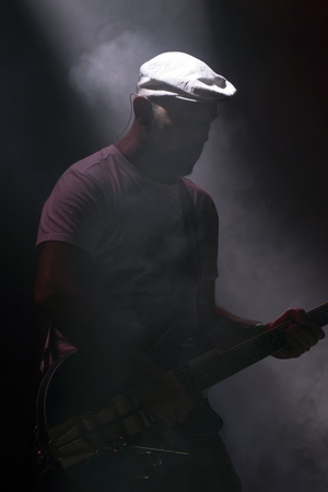 FARO, PORTUGAL: 2nd SEPTEMBER, 2017 - Music band, Frankie Chavez, performs on Festival F, a big festival on the city of Faro, Portugal.のeditorial素材