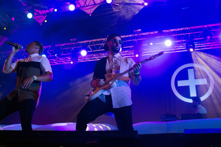 FARO, PORTUGAL: 3rd SEPTEMBER, 2017 - Music band, HMB, performs on Festival F, a big festival on the city of Faro, Portugal.のeditorial素材