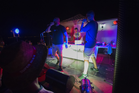 FARO, PORTUGAL: 2nd SEPTEMBER, 2017 - Music band, Kristoman, performs on Festival F, a big festival on the city of Faro, Portugal.のeditorial素材