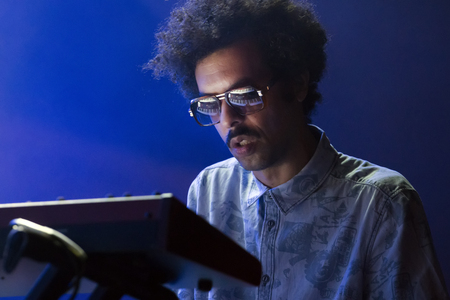 FARO, PORTUGAL: 2nd SEPTEMBER, 2017 - Music band, Orelha Negra, performs on Festival F, a big festival on the city of Faro, Portugal.のeditorial素材