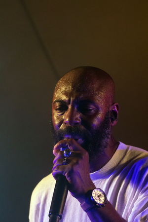 FARO, PORTUGAL: 2nd SEPTEMBER, 2017 - Music band, NBC, performs on Festival F, a big festival on the city of Faro, Portugal.のeditorial素材