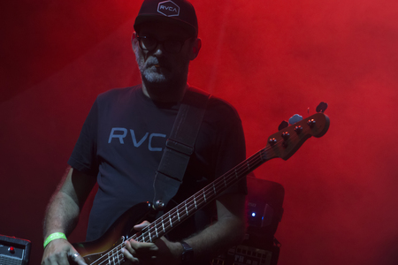 FARO, PORTUGAL: 2nd SEPTEMBER, 2017 - Music band, Orelha Negra, performs on Festival F, a big festival on the city of Faro, Portugal.のeditorial素材