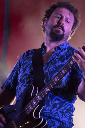 FARO, PORTUGAL: 2nd SEPTEMBER, 2017 - Music band, Jorge Palma, performs on Festival F, a big festival on the city of Faro, Portugal.のeditorial素材