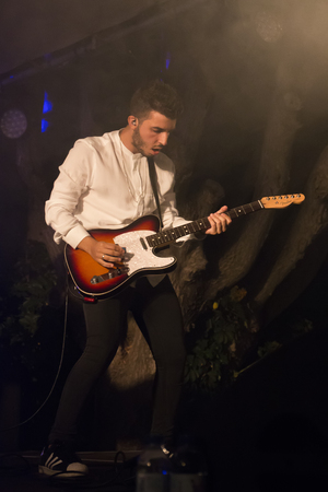 FARO, PORTUGAL: 2nd SEPTEMBER, 2017 - Music band, NBC, performs on Festival F, a big festival on the...