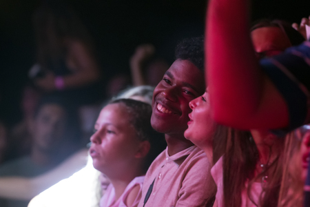 FARO, PORTUGAL: 03rd SEPTEMBER, 2017 - Audience watching the music band, HMB, performing on Festival...