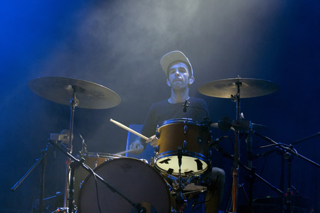 FARO, PORTUGAL: 2nd SEPTEMBER, 2017 - Music band, Orelha Negra, performs on Festival F, a big...