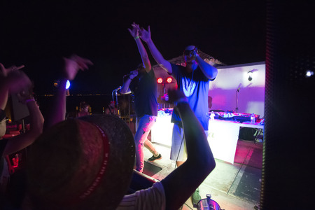 FARO, PORTUGAL: 2nd SEPTEMBER, 2017 - Music band, Kristoman, performs on Festival F, a big festival...