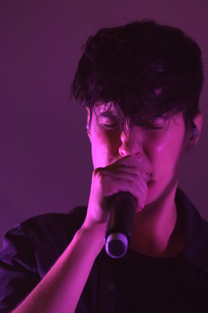 FARO, PORTUGAL: 31st SEPTEMBER, 2017 - Music band, Isaura, performs on Festival F, a big festival on the city of Faro, Portugal.のeditorial素材