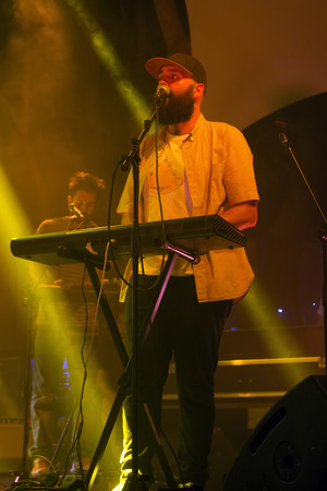 FARO, PORTUGAL: 2nd SEPTEMBER, 2017 - Music band, You can't win, Charlie Brown, performs on Festival F, a big festival on the city of Faro, Portugal.のeditorial素材