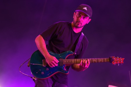 FARO, PORTUGAL: 1st SEPTEMBER, 2017 - Music band, Dengaz, performs on Festival F, a big festival on...