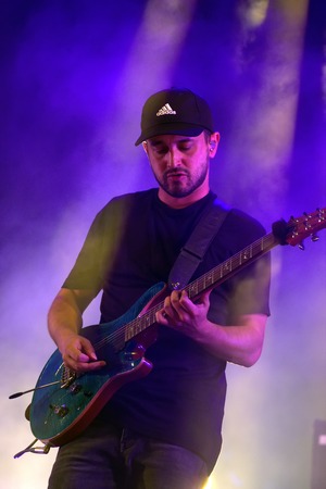 FARO, PORTUGAL: 1st SEPTEMBER, 2017 - Music band, Dengaz, performs on Festival F, a big festival on...