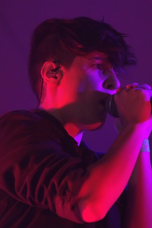 FARO, PORTUGAL: 31st SEPTEMBER, 2017 - Music band, Isaura, performs on Festival F, a big festival on the city of Faro, Portugal.のeditorial素材