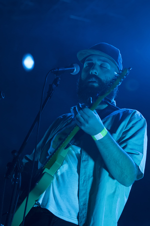 FARO, PORTUGAL: 2nd SEPTEMBER, 2017 - Music band, You can't win, Charlie Brown, performs on Festival F, a big festival on the city of Faro, Portugal.のeditorial素材