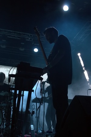 FARO, PORTUGAL: 31st SEPTEMBER, 2017 - Music band, Peixe Aviao, performs on Festival F, a big...