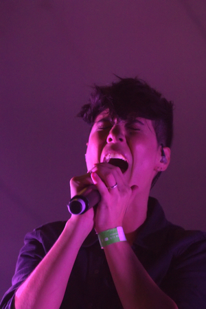 FARO, PORTUGAL: 31st SEPTEMBER, 2017 - Music band, Isaura, performs on Festival F, a big festival on the city of Faro, Portugal.のeditorial素材