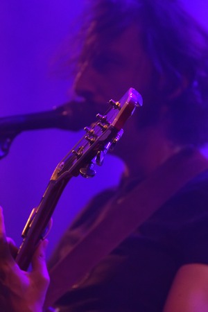 FARO, PORTUGAL: 31st SEPTEMBER, 2017 - Music band, Samuel Uria, performs on Festival F, a big festival on the city of Faro, Portugal.のeditorial素材