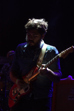 FARO, PORTUGAL: 31st SEPTEMBER, 2017 - Music band, Samuel Uria, performs on Festival F, a big festival on the city of Faro, Portugal.のeditorial素材