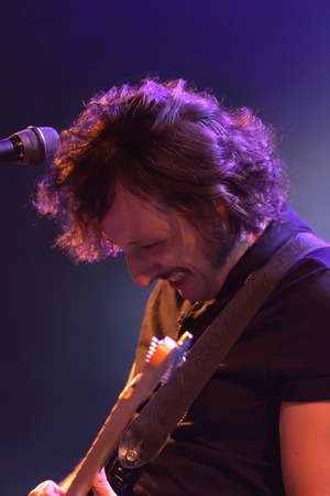 FARO, PORTUGAL: 31st SEPTEMBER, 2017 - Music band, Samuel Uria, performs on Festival F, a big festival on the city of Faro, Portugal.のeditorial素材