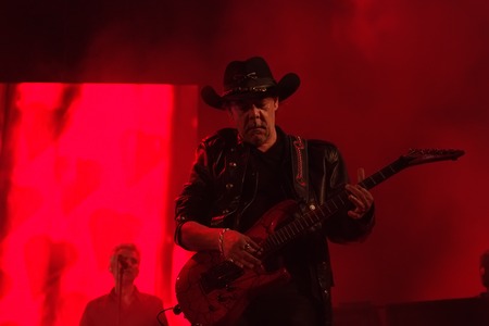 FARO, PORTUGAL: 31st SEPTEMBER, 2017 - Music band, Xutos e Pontapes, performs on Festival F, a big...