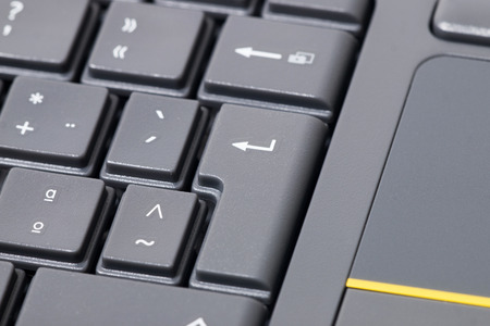 Close up view of a black keyboard for pc.