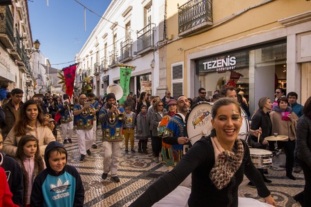 FARO, PORTUGAL - 1st DECEMBER : The arrival of Santa Claus parade in the city of faro, portugal.
