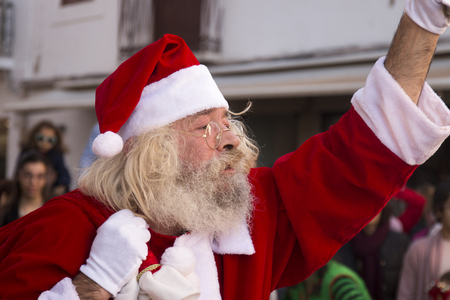 FARO, PORTUGAL - 1st DECEMBER : The arrival of Santa Claus parade in the city of faro, portugal.のeditorial素材