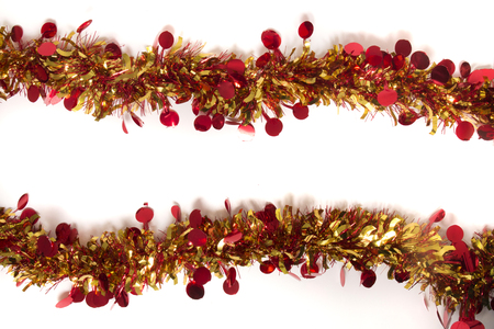 Typical Christmas decorative garland isolated on a white background.の写真素材