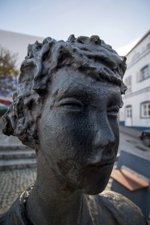 8th DECEMBER, 2017: MONCHIQUE, PORTUGAL - Bronze statue in small park in Monchique village, Portugal.のeditorial素材