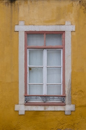 Typical windows of Portuguese architecture in buildings.の写真素材