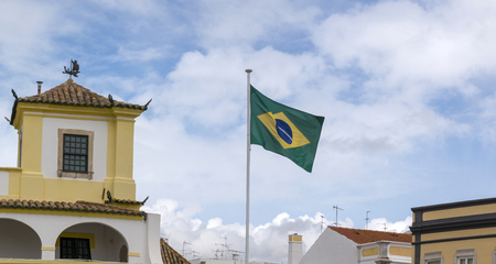 FARO, PORTUGAL: 4th of March, 2018 - Consulate-General of Brasil building located in Faro city, Portugal.のeditorial素材