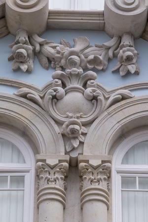 FARO, PORTUGAL; 4th March, 2018 - Belmarco palace details located in Faro city, Portugal.のeditorial素材