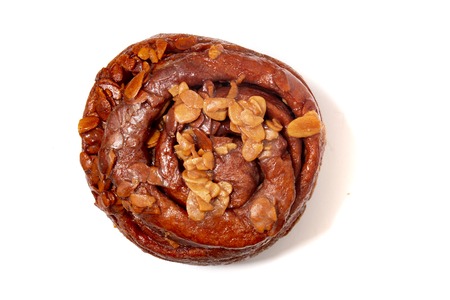 Famous Portuguese folar cake isolated on a white background.の写真素材