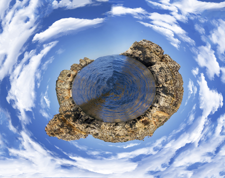 Little planet of the beautiful coastline of the Algarve, Portugal.の写真素材
