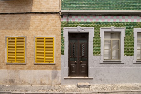 View of the typical buildings of the portuguese cities.の写真素材