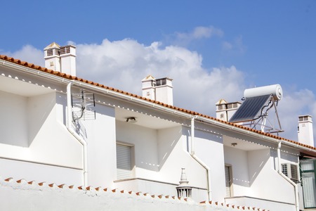 house equiped with solar panel on the neighborhood.
