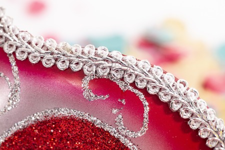 carnival detail on mask with confettiの写真素材